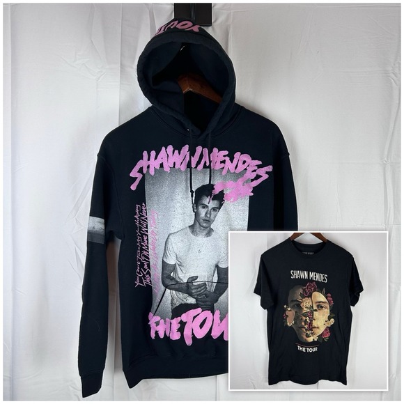 Shawn Mendes The Tour Hoodie And T Shirt Combo Lot Women's Size Medium - Picture 1 of 16